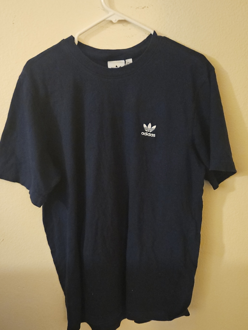adidas Navy Short Sleeve Trefoil Pocket Logo Tee